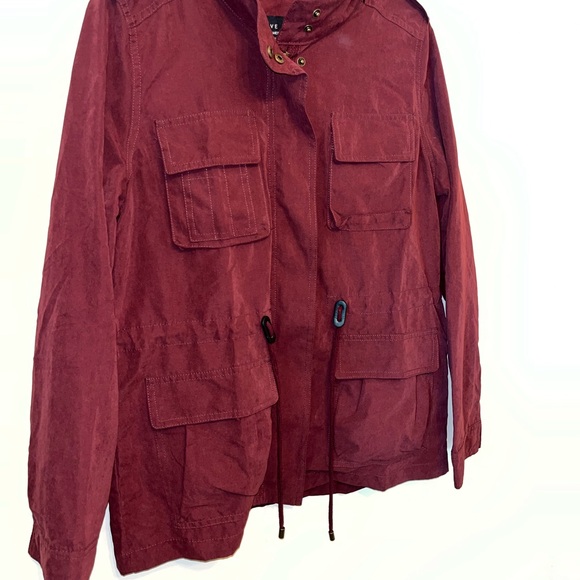 Love Tree Maroon Military Style Jacket Size M NWT - Picture 2 of 10
